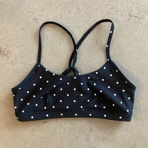 alo Airlift Intrigue Polka Dot Bra, black / white